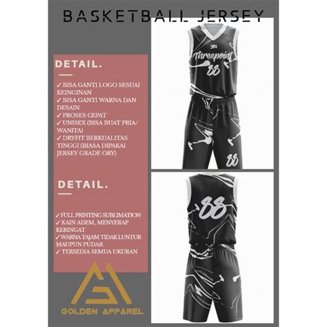 Jual CUSTOM JERSEY BASKET FULL PRINTING BEBAS DESIGN FREE NAMESET BAJU