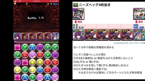 【パズドラ】ニーズヘッグ降臨壊滅級4枚抜きスキル上げpt Youtube