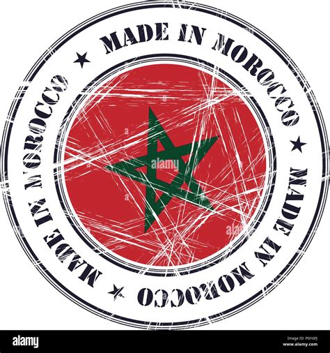 Made In Morocco Grunge Rubber Stamp With Flag Stock Vector Image Art