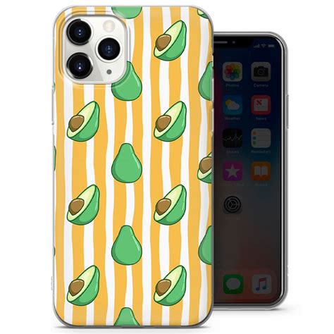 Avocado Phone Case Cute Food Smile For Iphone Xs Max Xr Etsy