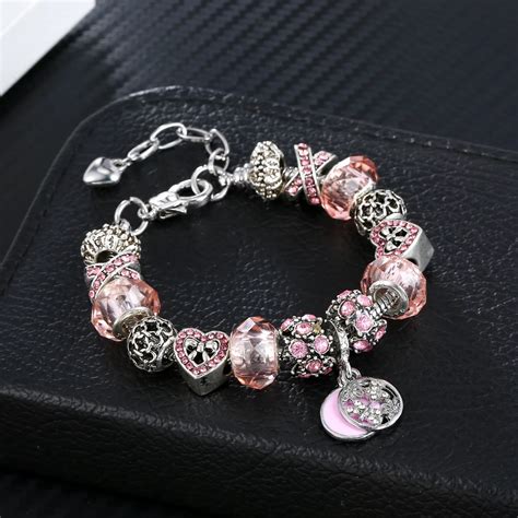 Antique Silver Heart Charm Pandora Bracelets For Women With Exquisite