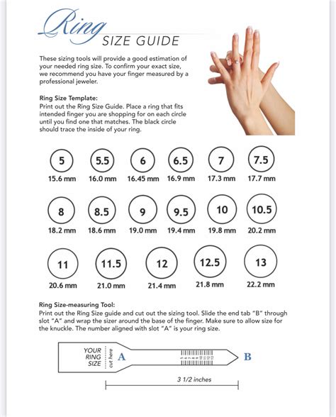 Printable Ring Sizing Tool Use This Printable Ring Size Chart To