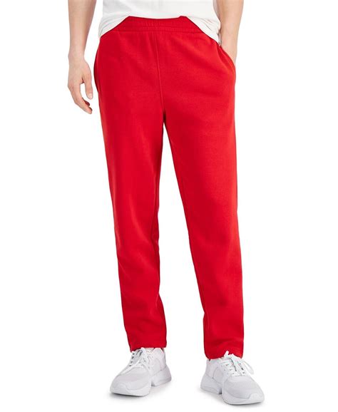 Id Ideology Mens Licorice Red Solid Fleece Jogger Pants Large Ebay