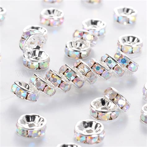 Wholesale Brass Rhinestone Spacer Beads Pandahall