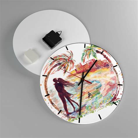 Horloge Murale Arttor Vacances Romantiques Cadran Lignes Forme