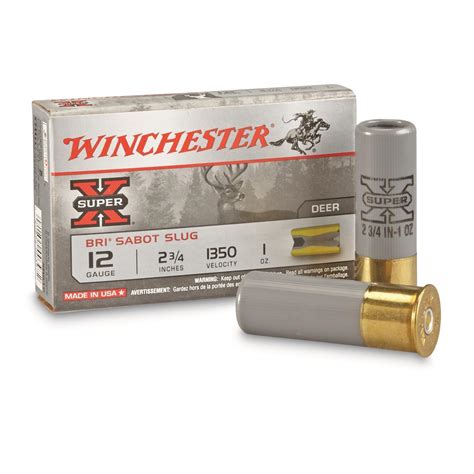 Winchester Super X Slugs 12 Gauge XRS12 Sabot 2 3 4 Shell 1 Oz