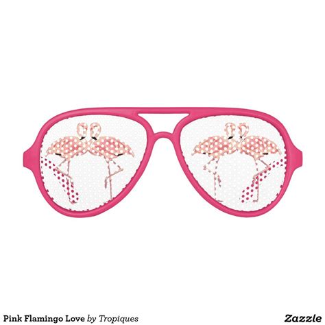 Pink Flamingo Love Aviator Sunglasses Pink Flamingos Beach