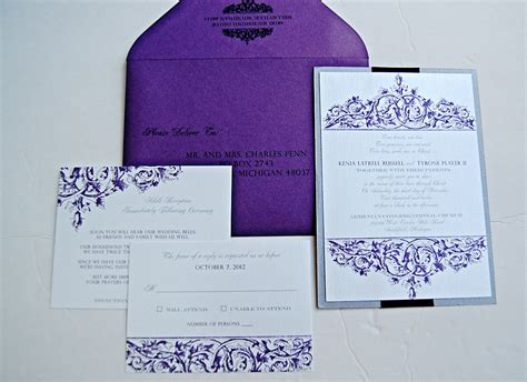 30 Pretty Image Of Purple And Silver Wedding Invitations