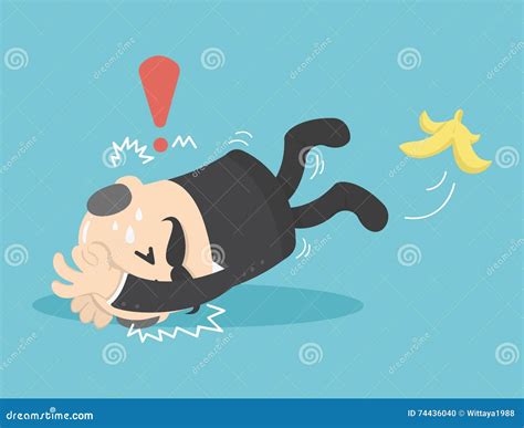 Businessman Style Slipping On A Banana Peel Stock Vector Illustration