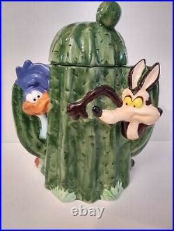 Rare Looney Tunes Road Runner Wile E Coyote Cookie Jar Warner