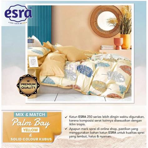 Jual Bahan Kain Sprei Meteran Katun Lokal Cvc Esra Motif Daun Palm Bay