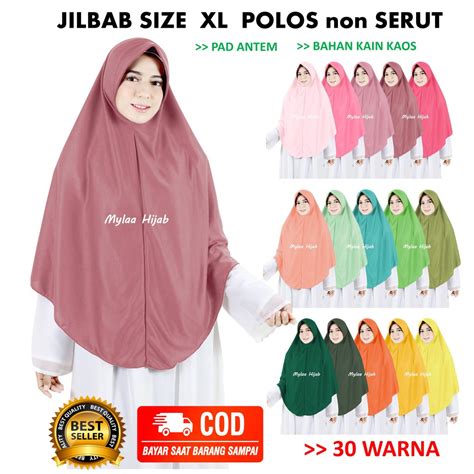 Jual Jilbab Instan Bergo Kerudung Krudung Hijab Size Xl Non Serut Bahan