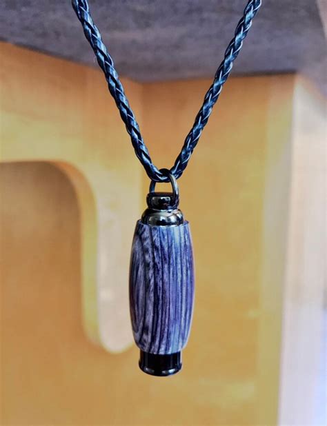 Cremation Jewelry Black Stainless Steel And Charcoal Wood L Etsy