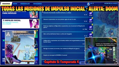 ⚔️fortnite CÓmo Completar Todas Las Misiones De Impulso Inicial C5t4 Alerta Doom 💥🦹🏻‍♂️💥