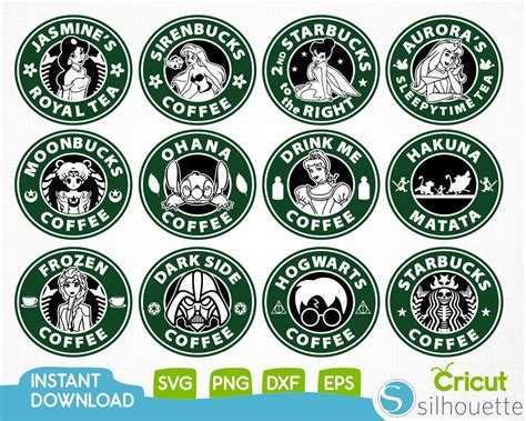 Disney Starbucks Svgcartoone Svgdisney Prencess Svgdisney Etsy