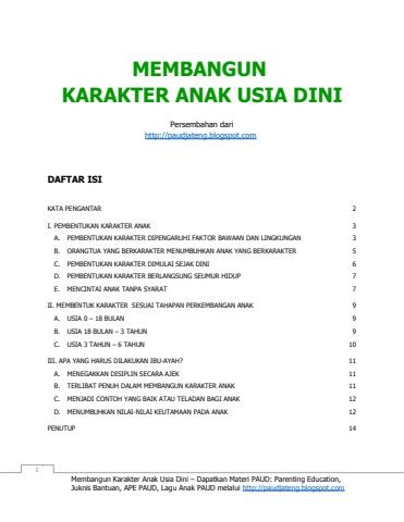 Membangun Karakter Aud Dede Rini Flip Pdf Anyflip