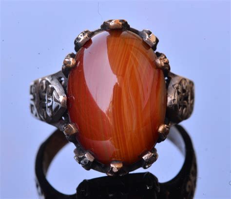 Natural Agate Gemstone Unique Mens Ring 925 Sterling Silver Etsy