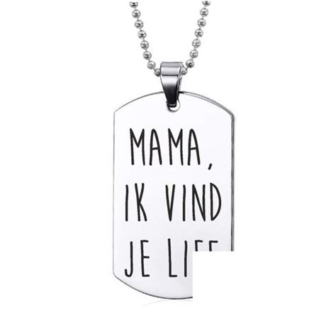 Ketting Rvs Mama Ik Vind Je Lief Bol