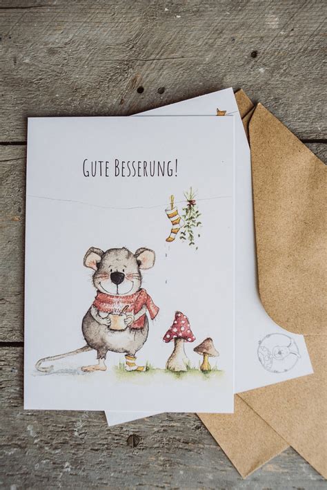 Postkarte Gute Besserung Etsy De