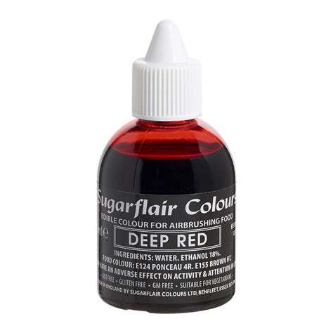 Sugarflair Deep Red Edible Airbrush Colour 60ml Food Colouring