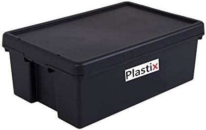 JMS We Create Smile Set Of 3 36 Litre Black Bam Heavy Duty Storage Box