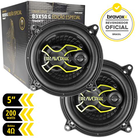 Auto Falante Triaxial Bravox Polegadas B X G W Par Shopee Brasil