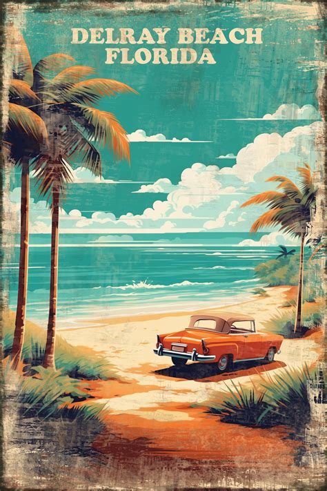 Delray Beach retro vintage poster by Jannix77 on DeviantArt