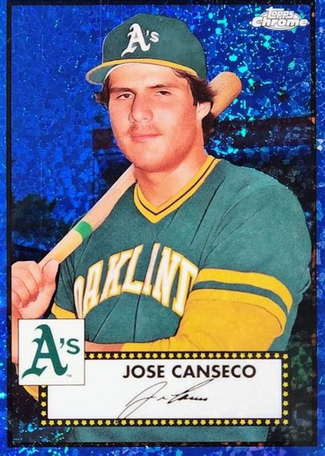 Jose Canseco 2021 Topps Chrome Platinum Anniversary Blue Mini Diamond