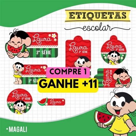 Etiqueta Escolar Magali Para Imprimir Produtos Elo7