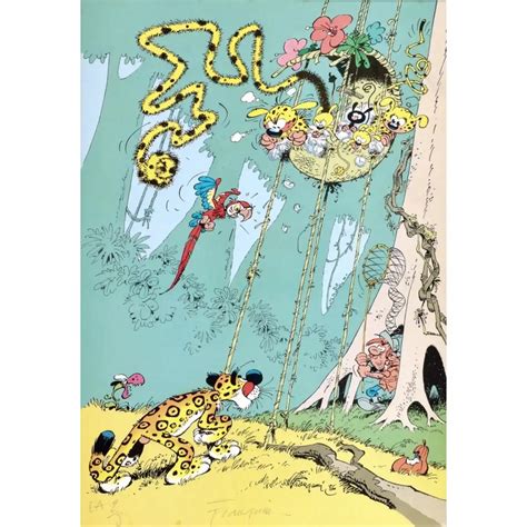 Franquin Affiche Offset Le Jaguar Et Le Nid Du Marsupilami Poster N