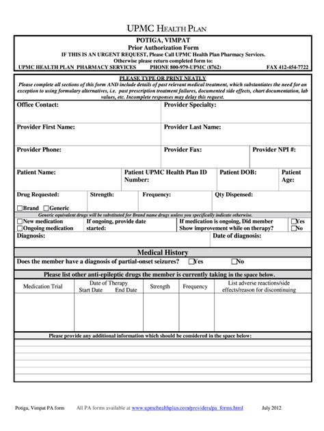 Upmc Prior Auth Form Fill Out And Sign Printable Pdf