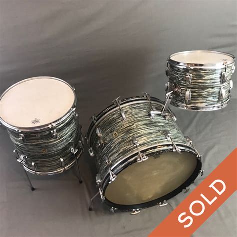 Ludwig Transbadge Blue Oyster – Orange Tag Vintage Drums