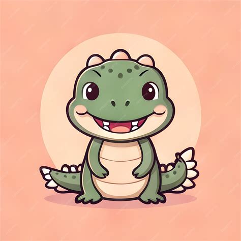 El Icono De Personaje De Dibujos Animados De Kawaii Crocodile Vector