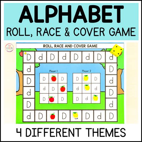 Alphabet Letter Recognition Roll Race And Cover Board Game Fun