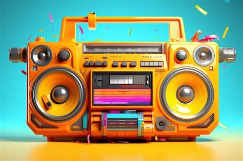 Premium Ai Image Retro Boombox Ai