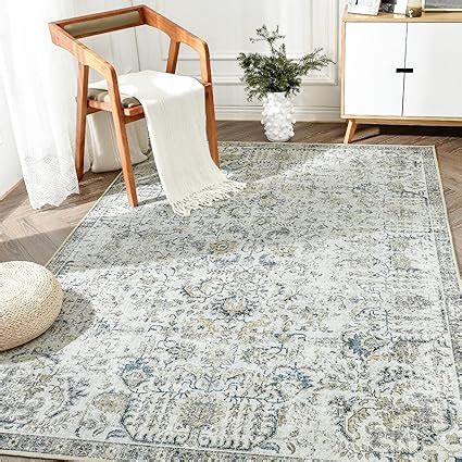 Jinchan Area Rug X Vintage Rug Indoor Washable Rug Retro Accent Rug