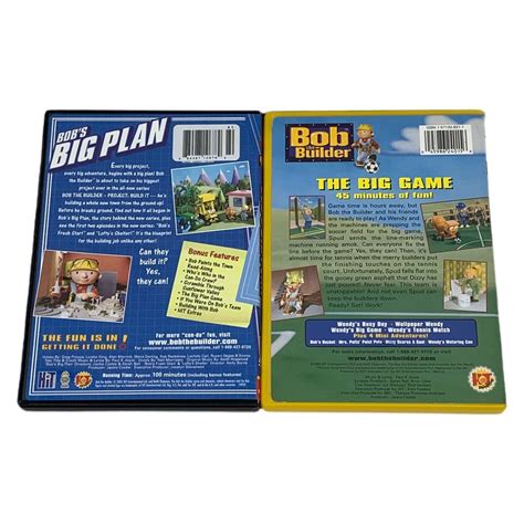 Lot Of Two 2 Bob The Builder Dvd Bobs Big Plan And The Big Game