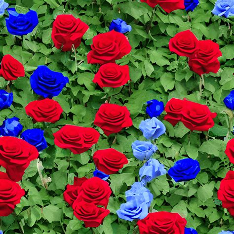 Rustic Red White and Blue Roses · Creative Fabrica