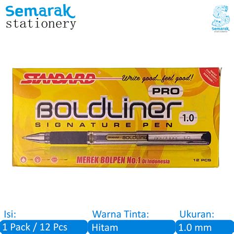 Standard Boldliner Pro Signature Pen Pulpen Gel Tanda Tangan Tebal 1 0