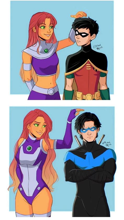 Fan Art He Never Reached Her Robin Nightwing And Starfire By Adrii