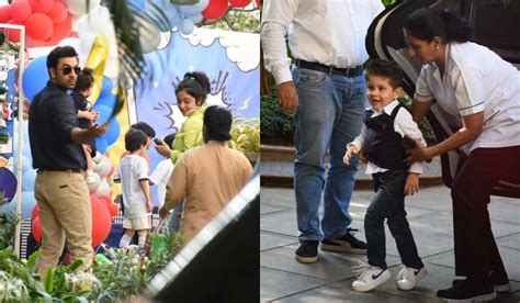 Ranbir Kapoor And Daughter Raha Arrive At Jehs Third Birthday Party