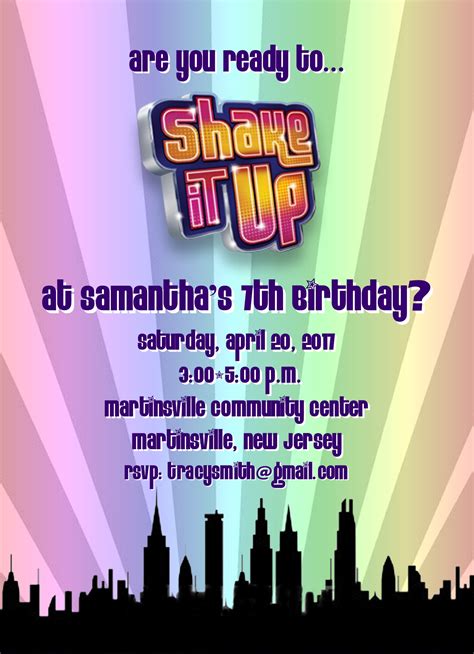 Shake It Up Partybirthday Invitation