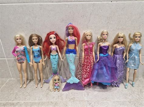 9 BARBIE DOLL Bundle Mattel Blonde Disney Princess Mermaid 16 32 PicClick UK