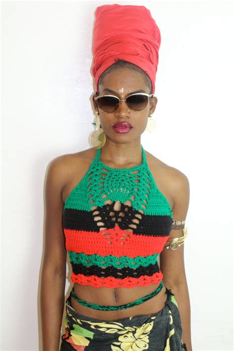 Rbg Crochet High Neck Crop Top Available In Any Color And Sizes A B C D