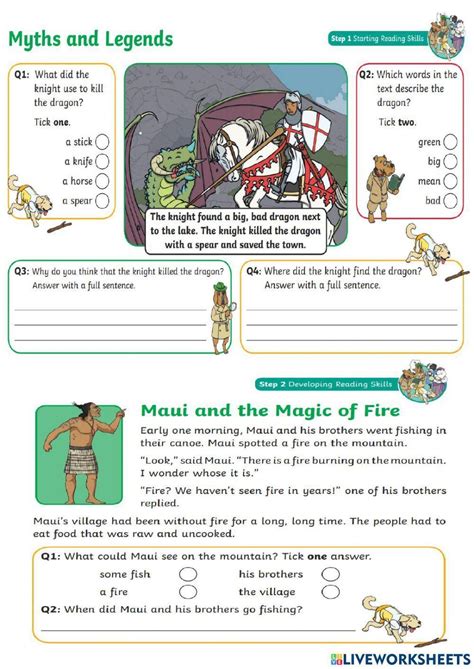 Pr T 1 M 3e Myths And Legends Worksheet Live Worksheets Worksheets Library