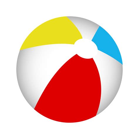 Una Pelota De Playa Para Colorear Roja Amarilla Y Azul 17185497 PNG