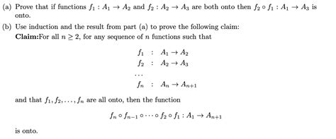 Solved A Prove That If Functions F1a1→a2 And F2a2→a3 Are