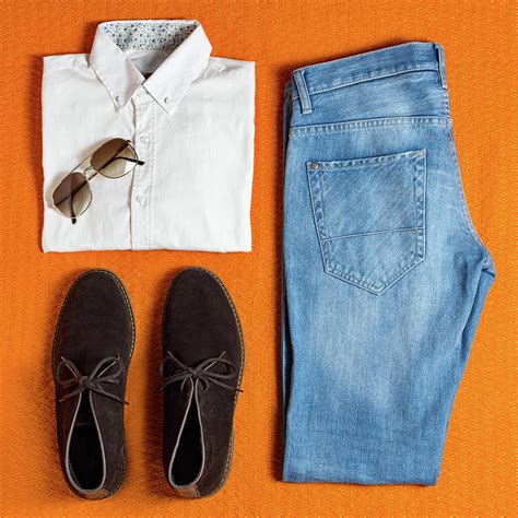 Flat Lay Mens Clothing On Orange Background Photograph By Enzo Art In Photography Fine Art