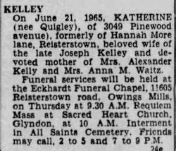 Catherine Q Quigley Kelley 1875 1965 Find A Grave Gedenkplek