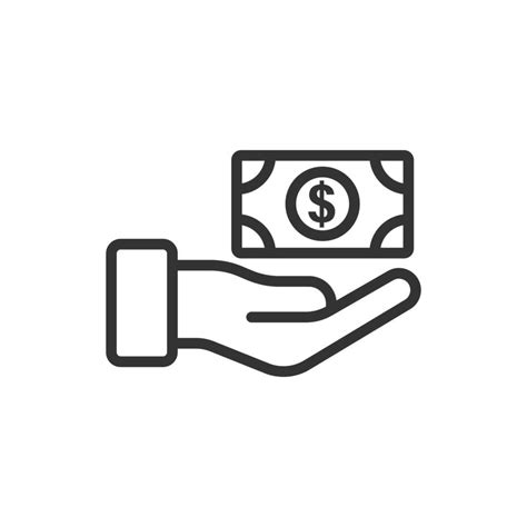 Remuneration Icon In Flat Style Money In Hand Vector Illustration On